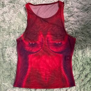 Badinka Nipples Mesh Tank Top
